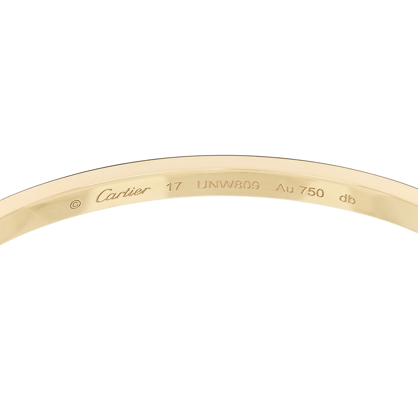 18K Yellow Gold Small LOVE Bracelet 17