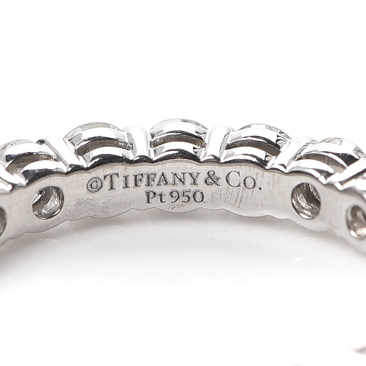 Tiffany Platinum Diamond 3mm Embrace Eternity Band Ring 52 6 4 of 4