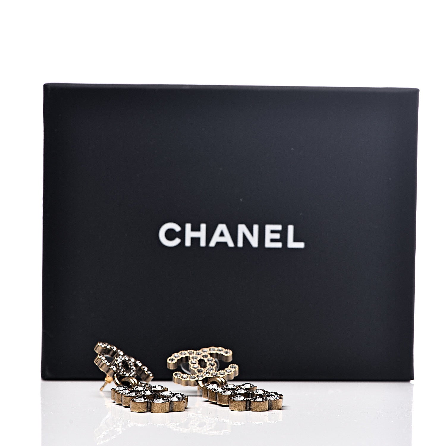 Chanel Metal Crystal City of Lights No 5 Drop Earrings Gold 5 of 5