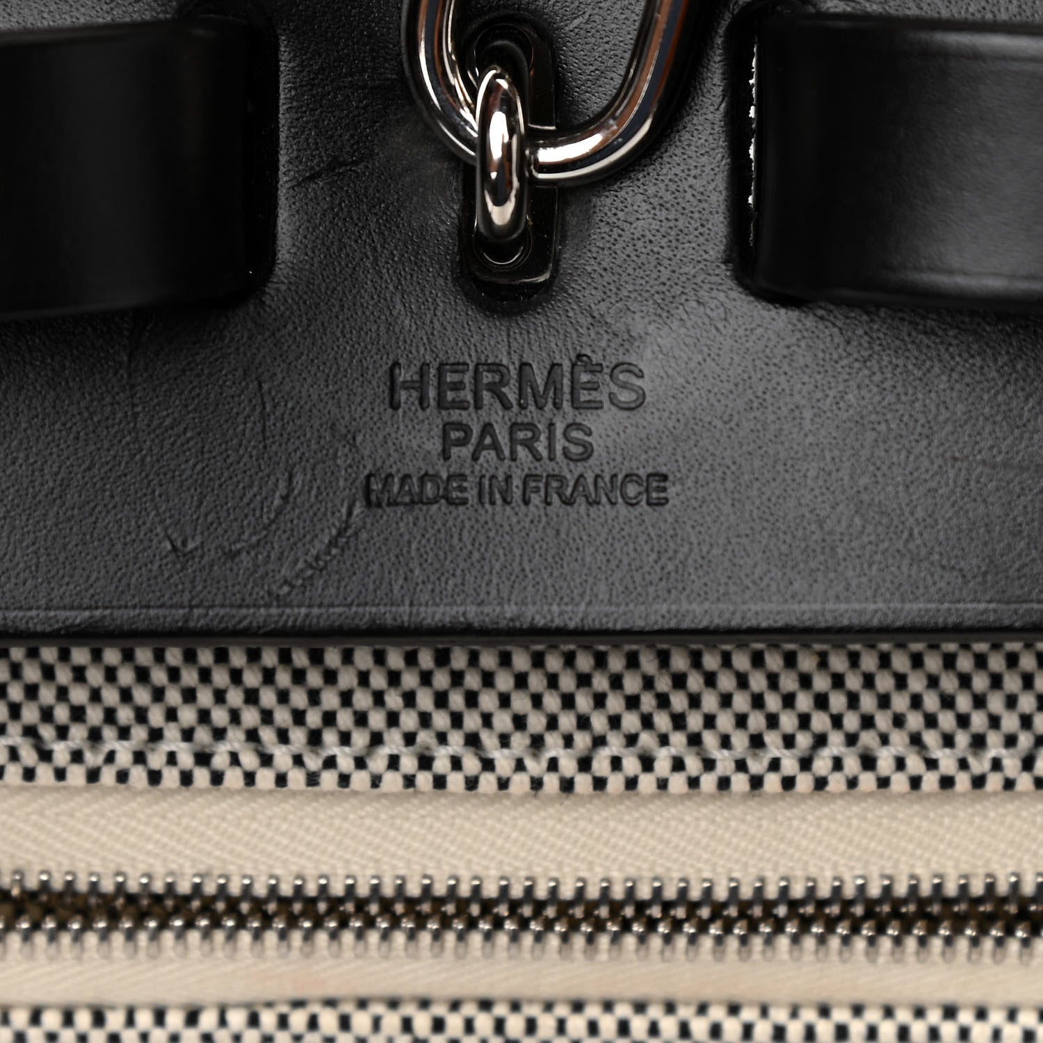 Hermes Criss Viking Vache Hunter Herbag a Dos Zip Retourne Backpack Ecru Black 7 of 11