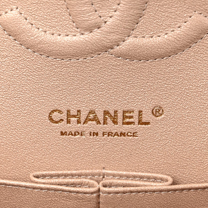 Chanel Iridescent Calfskin Quilted Medium Double Flap Beige 6 of 11