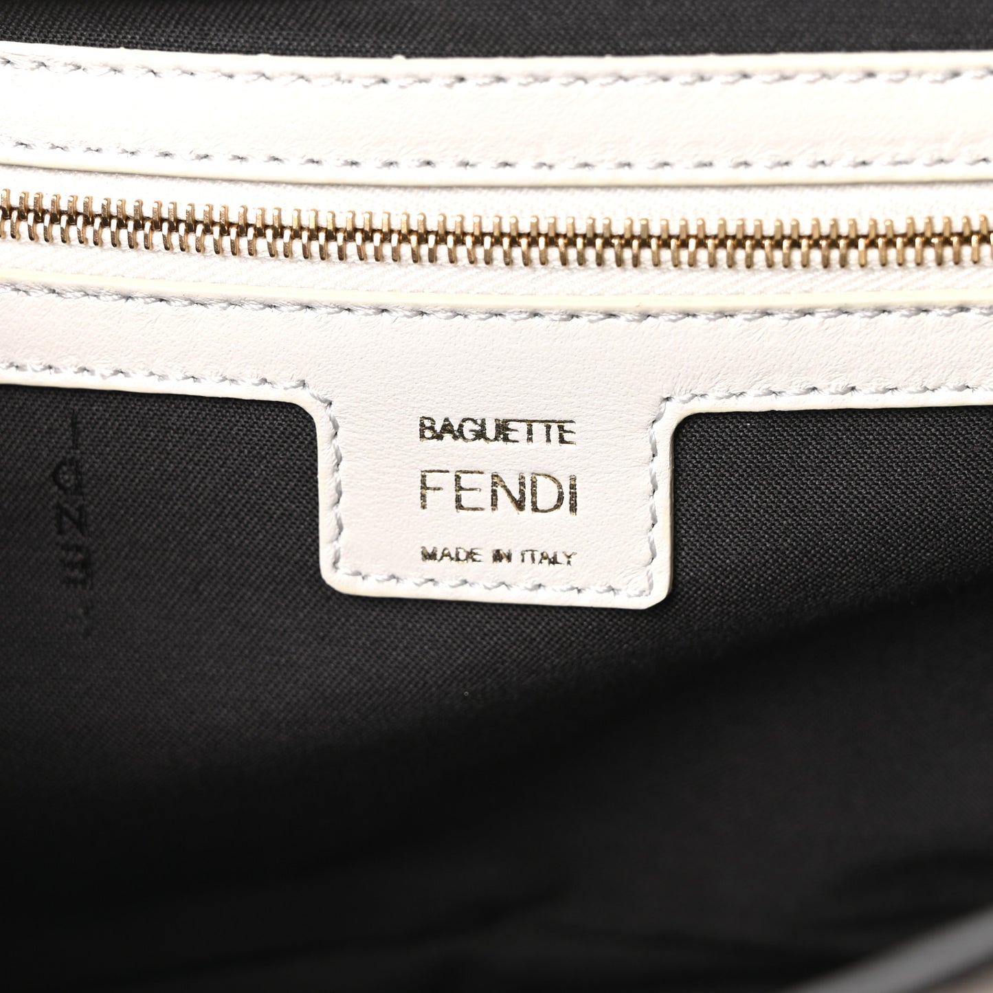 Nappa FF 1974 Embossed Large Baguette White
