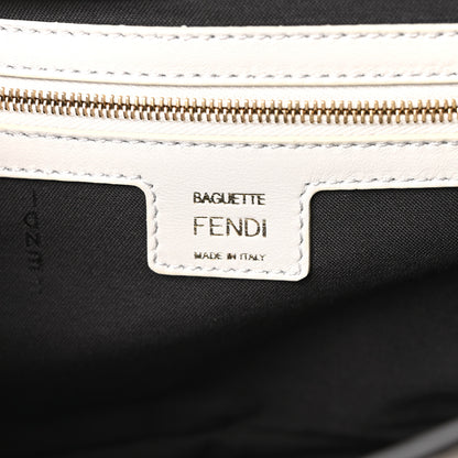 Fendi Nappa FF 1974 Embossed Large Baguette White 6 of 10