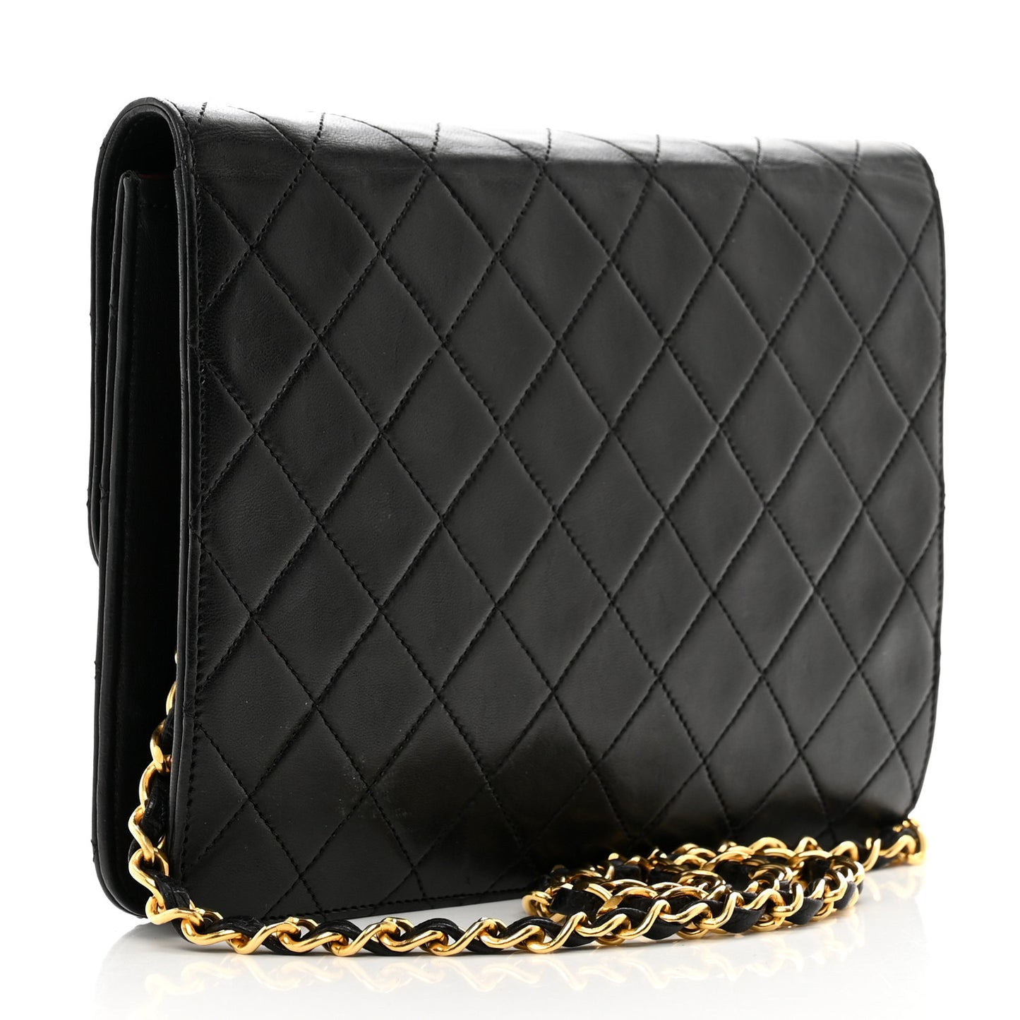 Lambskin Quilted Small Single Flap Bag Black