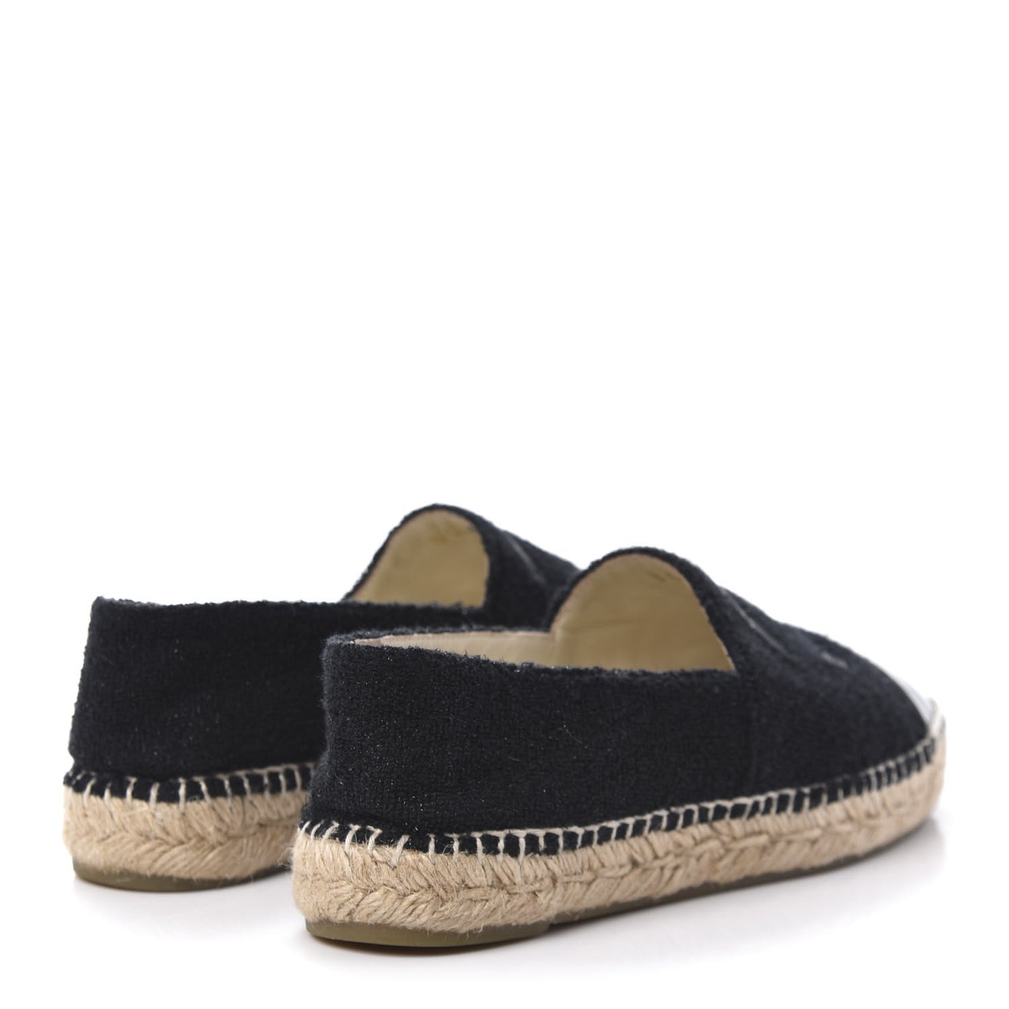 Fabric Patent Calfskin CC Espadrilles 36 Black