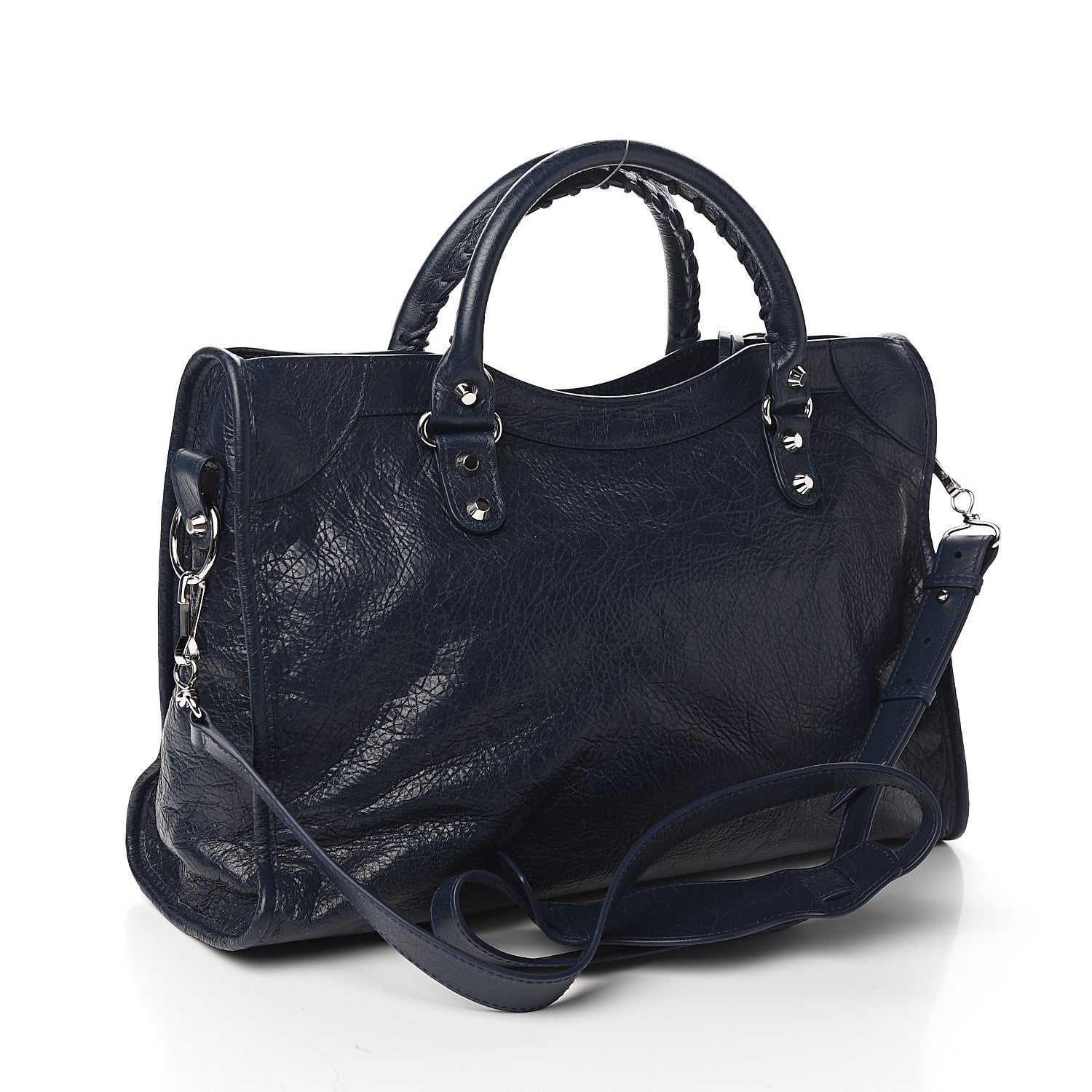 Balenciaga Agneau Classic Silver Hardware City Bleu Obscur 2 of 9