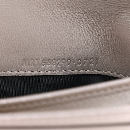 Saint Laurent Grain De Poudre Matelasse Chevron Monogram Flap Card Case Storm 7 of 8