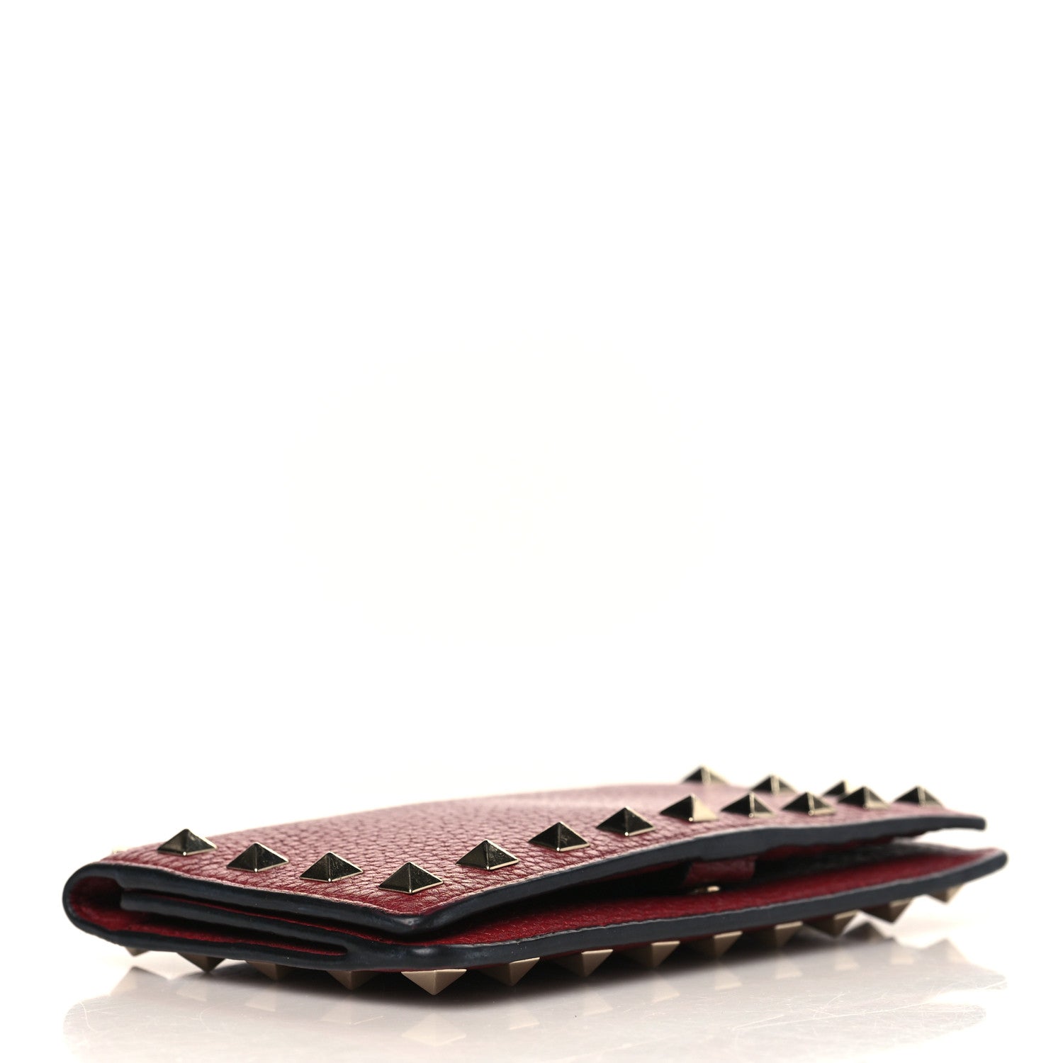 Valentino Garavani Grained Calfskin Rockstud Wallet Red 5 of 7