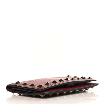 Valentino Garavani Grained Calfskin Rockstud Wallet Red 5 of 7