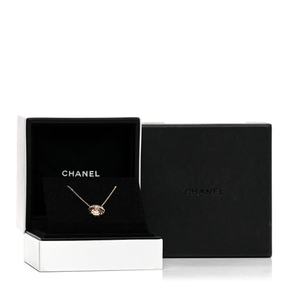 Chanel 18K Rose Gold Diamond Extrait de Camelia Pendant Necklace 6 of 6