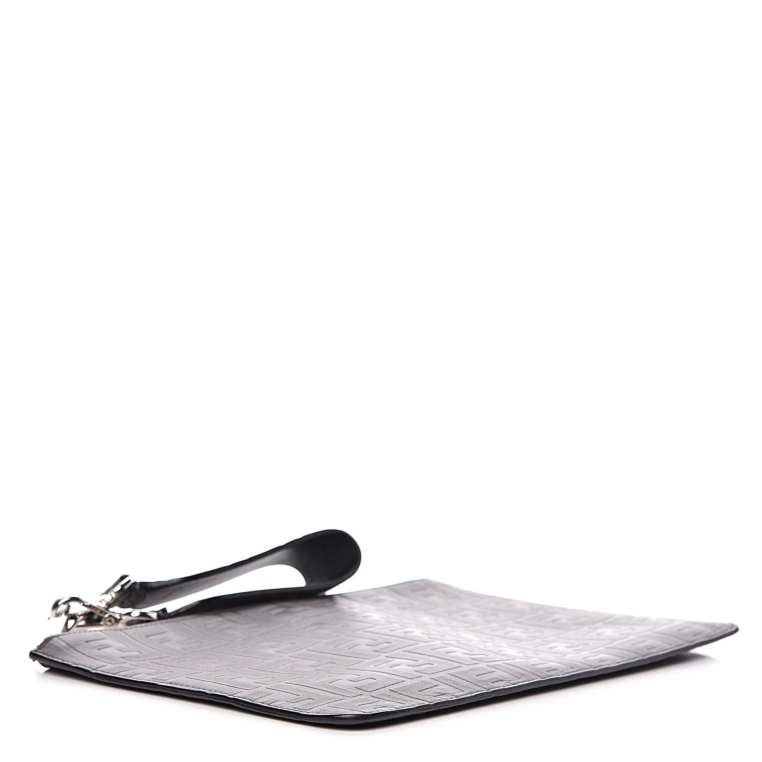 Fendi Vitello Grace FF 1974 Embossed Flat Pouch Anthracite 4 of 7