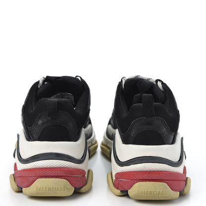 Balenciaga Fabric Mesh Washed Effect Womens Triple S Sneakers 36 Black Red 7 of 9