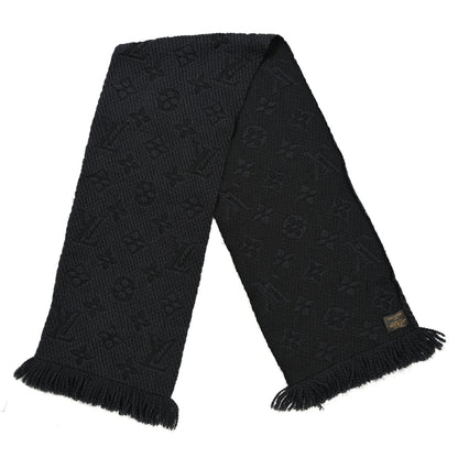 Louis Vuitton Wool Silk Logomania Scarf Charcoal 2 of 5
