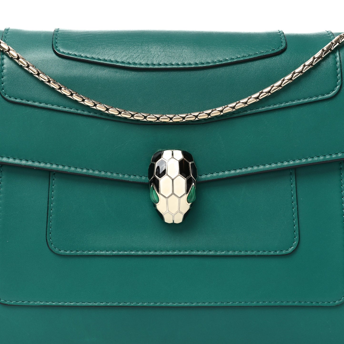 Calfskin Serpenti Forever Shoulder Bag Emerald Green