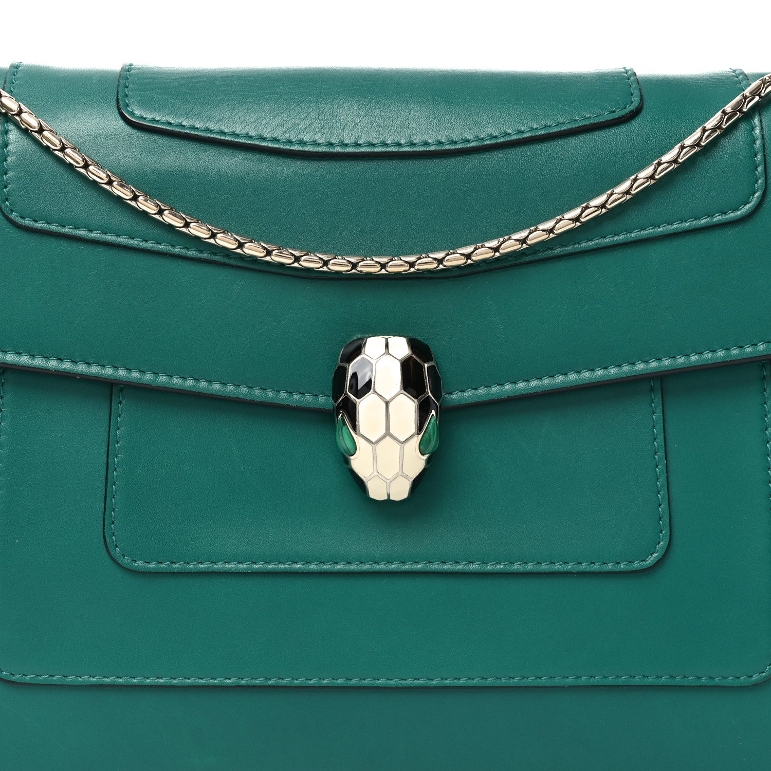 Bulgari Calfskin Serpenti Forever Shoulder Bag Emerald Green 7 of 9