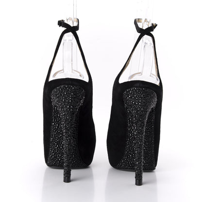 Jimmy Choo Suede Swarovski Crystal Pumps 36 Black 6 of 9