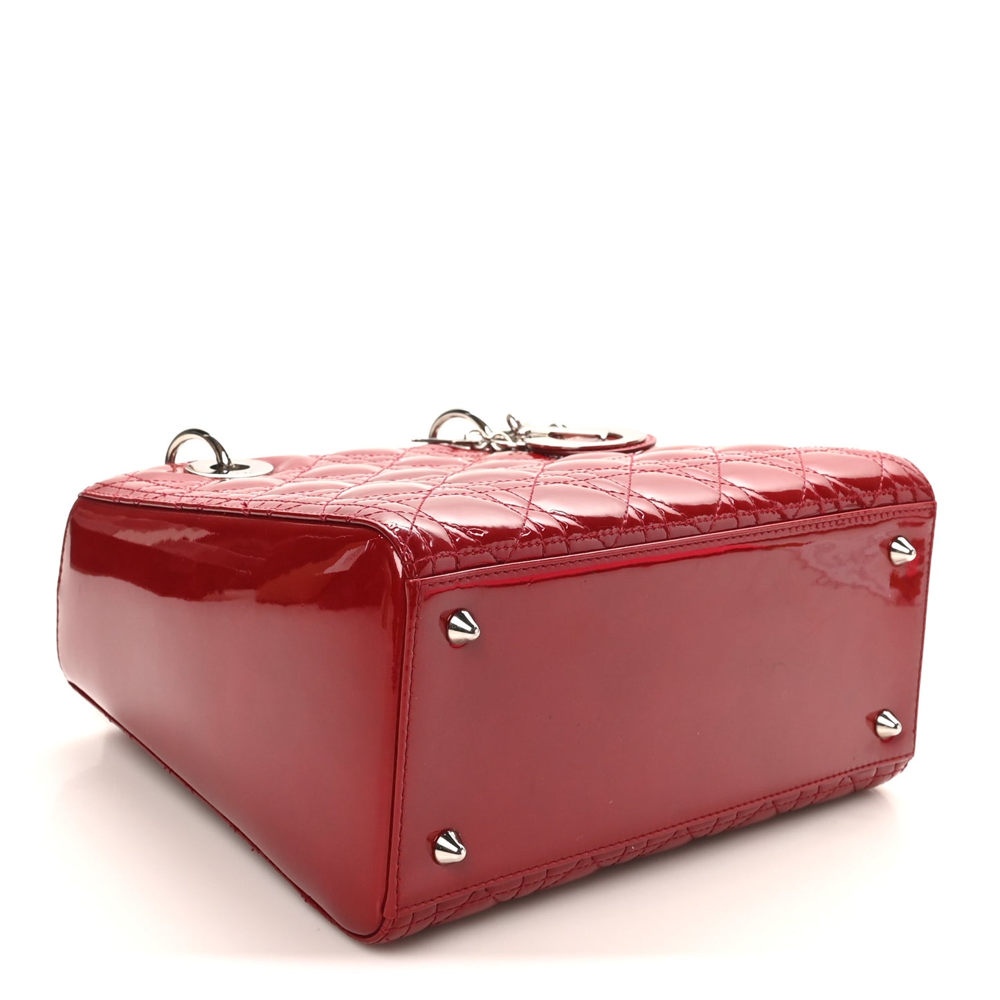 Patent Cannage Medium Lady Dior Red