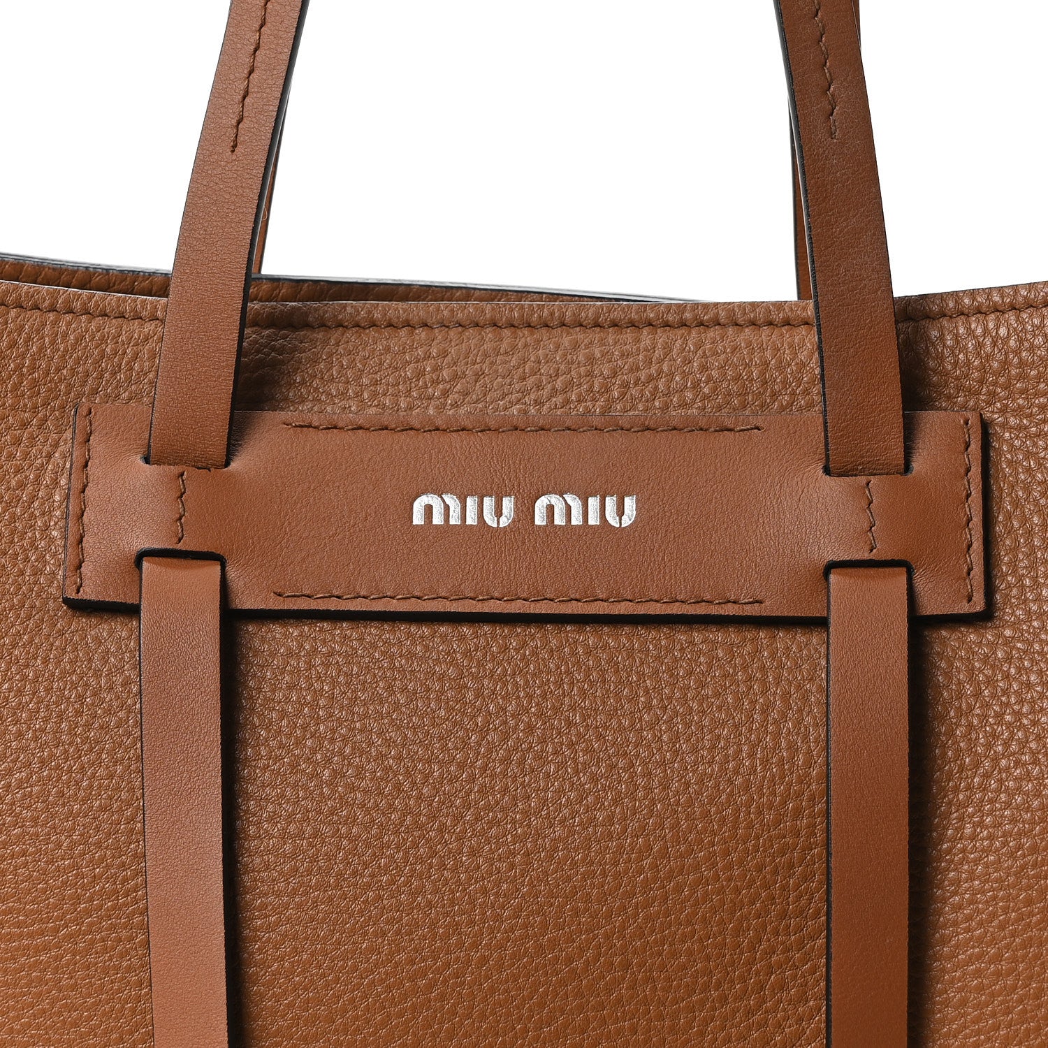 Miu Miu Vitello Daino Shopping Tote Cuoio 8 of 10