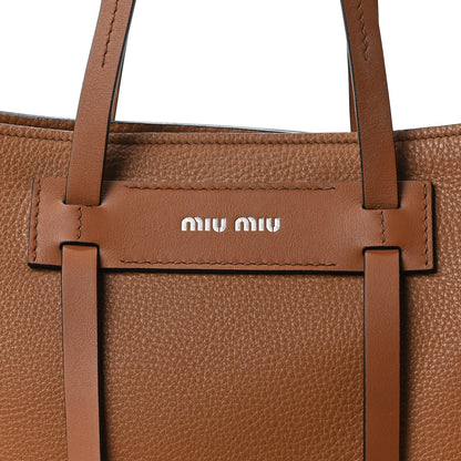 Miu Miu Vitello Daino Shopping Tote Cuoio 8 of 10