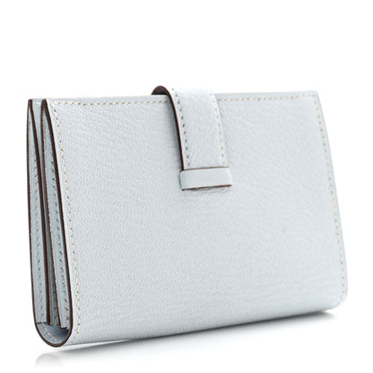 Hermes Chevre Mysore Bearn Card Holder Wallet Bleu Brume 3 of 7