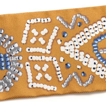 Hermes Silk Kelly En Perles Twilly Miel Bleu Jean Cream 3 of 4