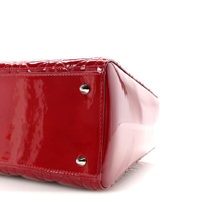 Christian Dior Patent Cannage Medium Lady Dior Red 9 of 10