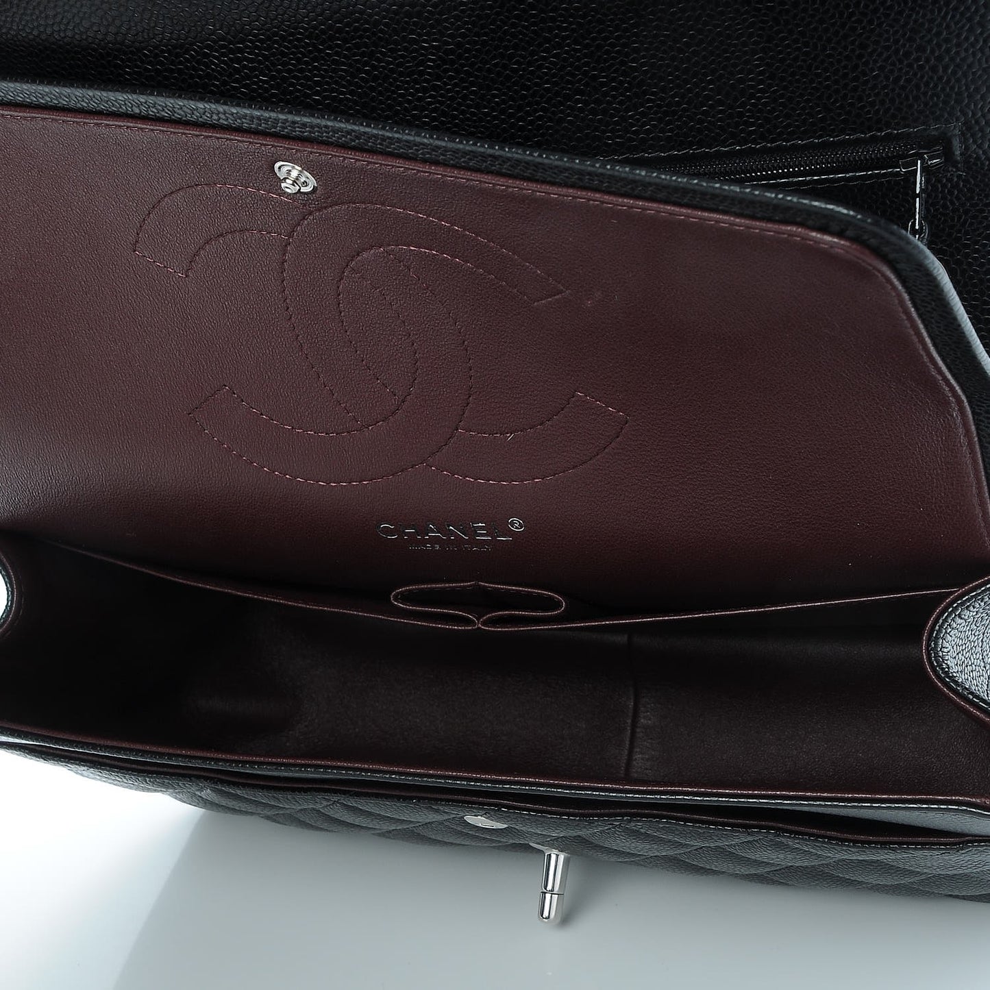 Caviar Quilted Jumbo Double Flap Black