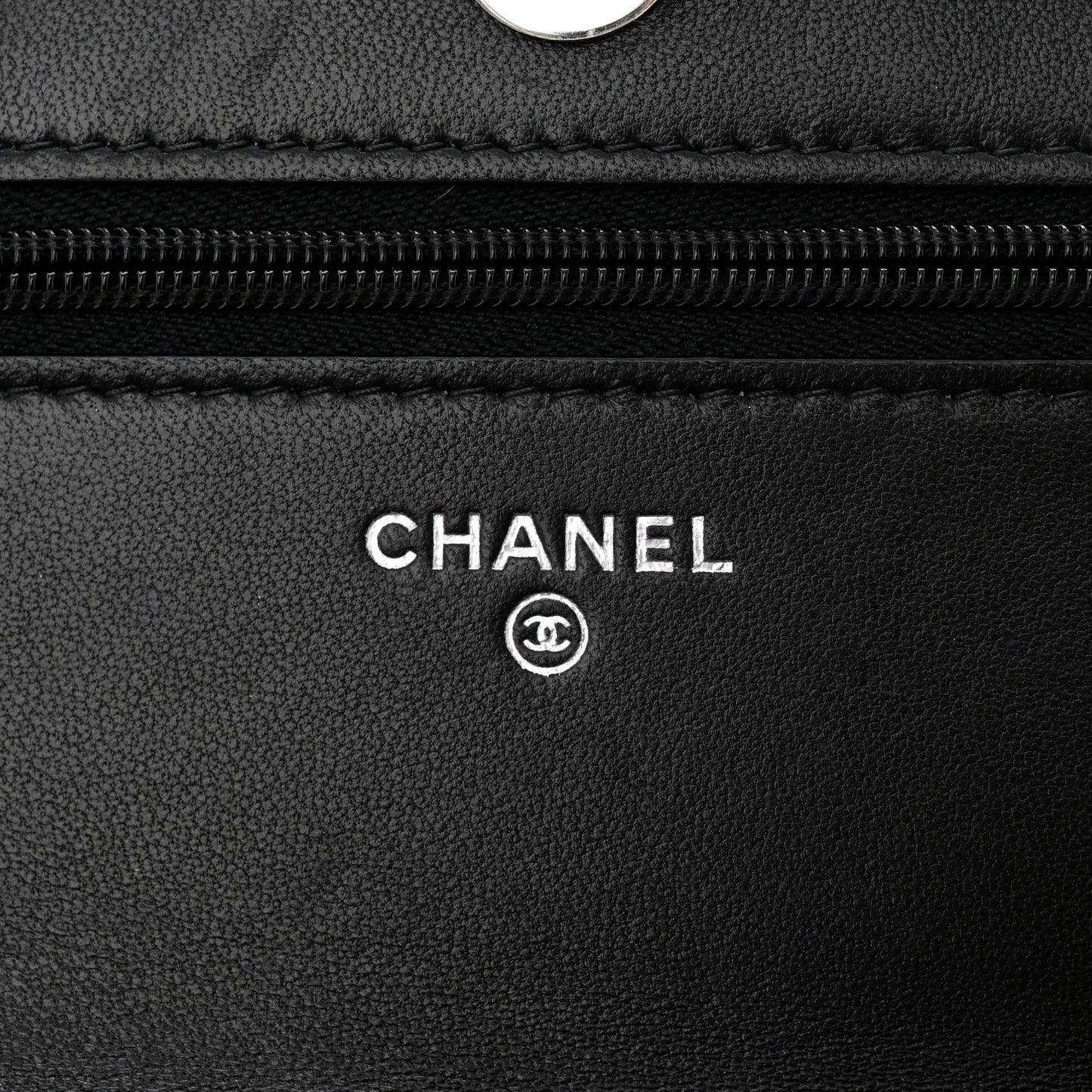 Lambskin Quilted Wallet On Chain WOC Black