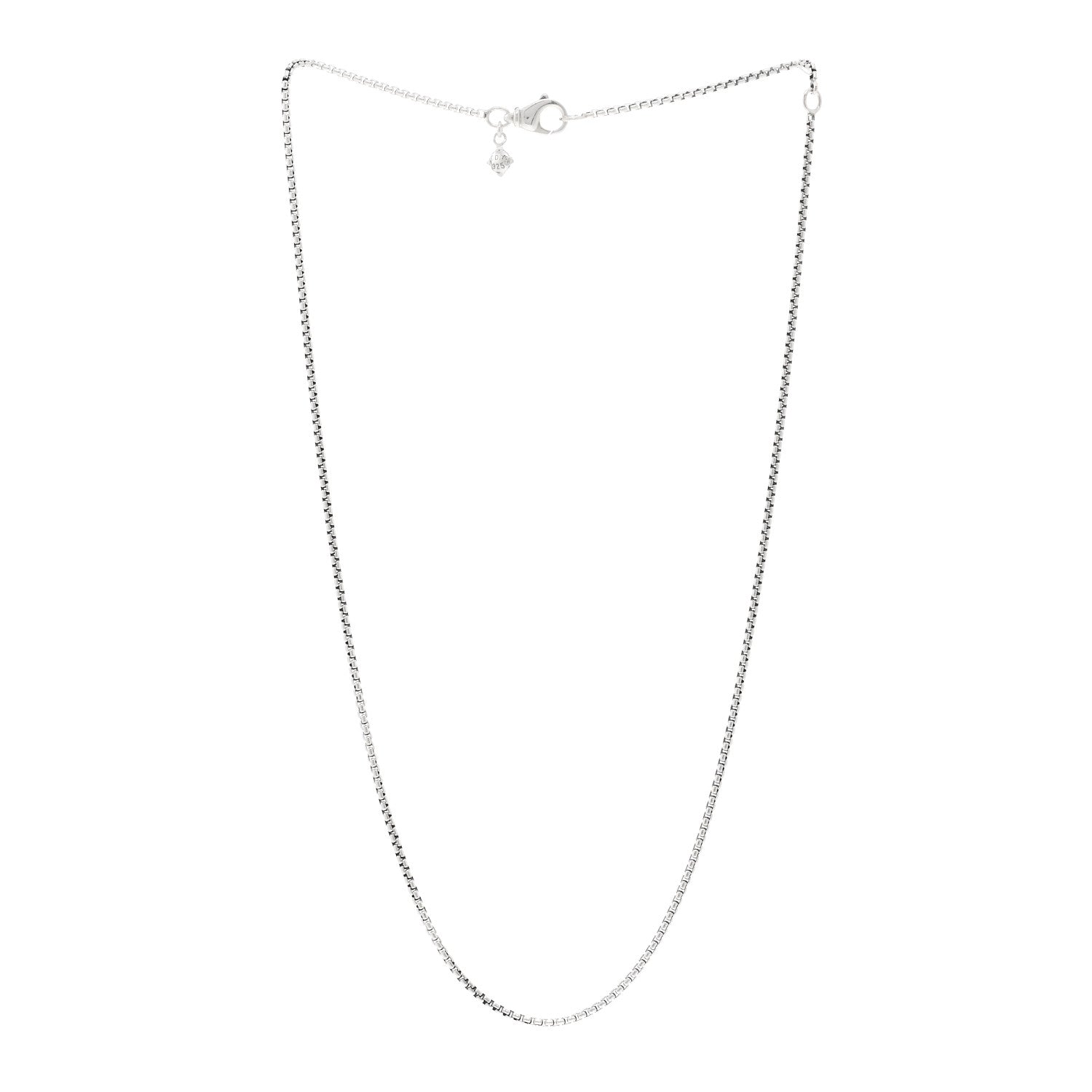 David Yurman Sterling Silver 1.7mm Baby Box Chain Necklace 18" 3 of 4