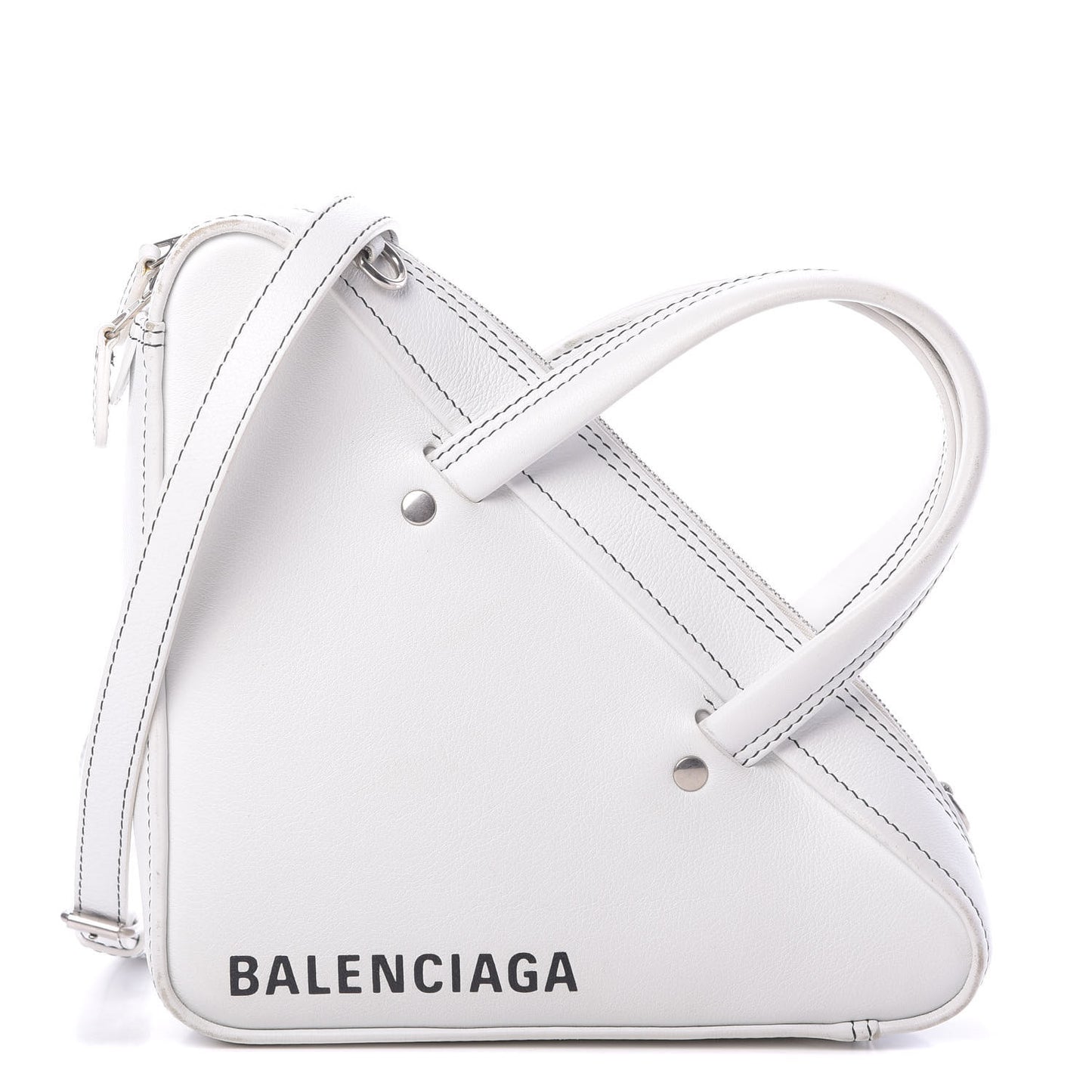 Calfskin XS Triangle Duffle White
