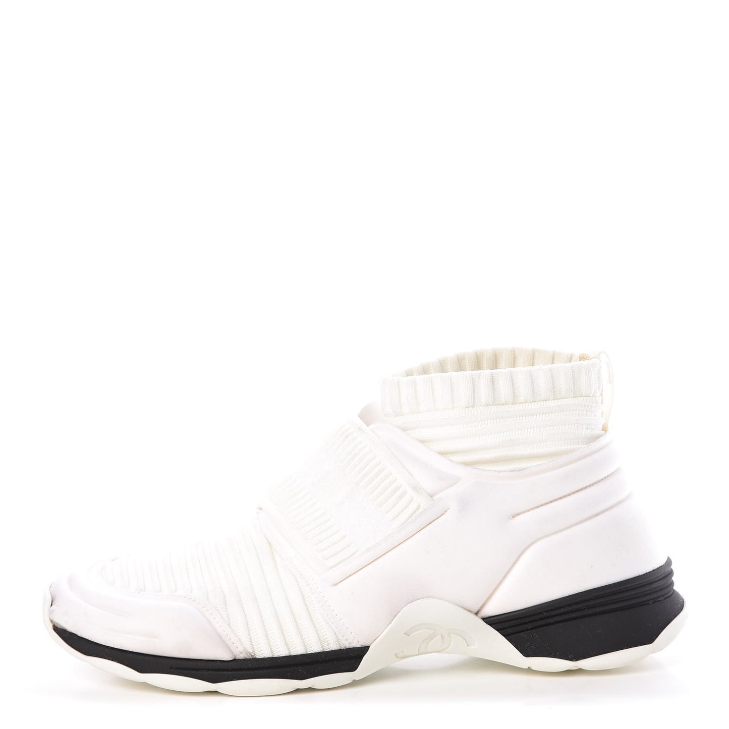 Stretch Fabric CC Sneakers 37.5 White