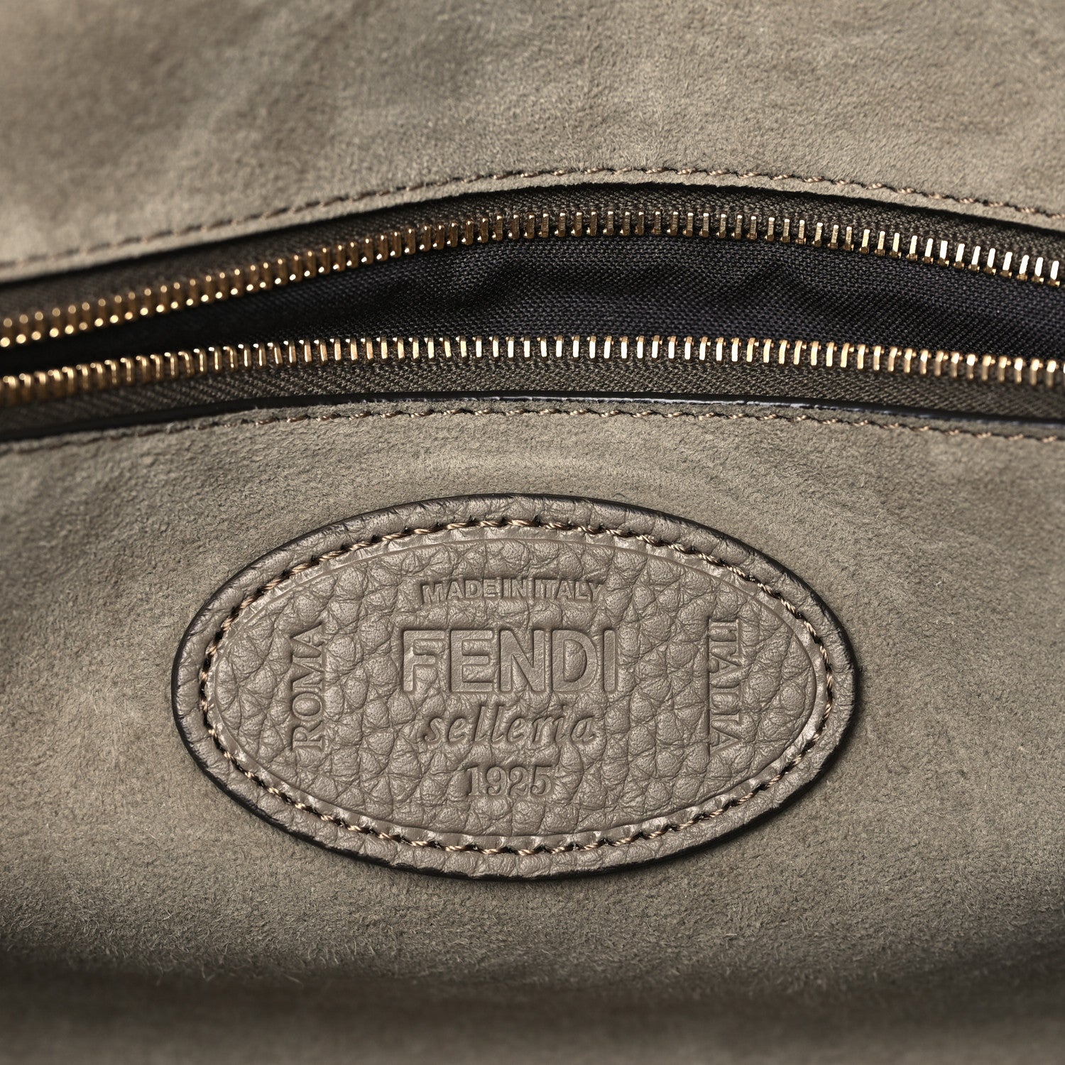 Fendi Vitello Stampa Granata Macro Stitchings Baguette Tartufo 6 of 9