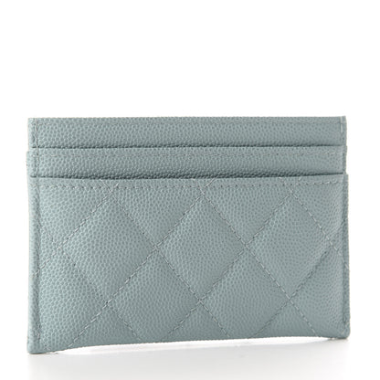 Chanel Caviar Quilted Filigree Card Holder Light Blue 3 of 8
