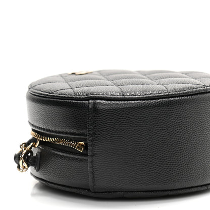 Chanel Caviar Quilted Round Clutch With Chain Black 9 of 10