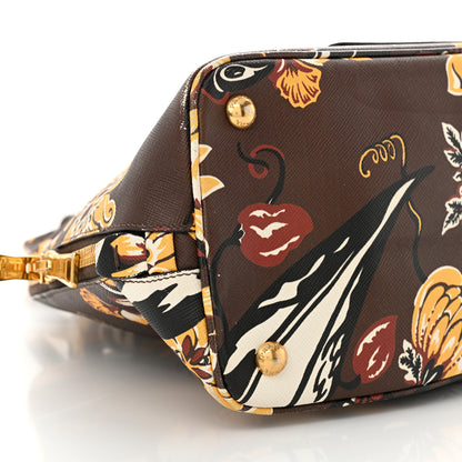 Prada Saffiano Print Top Handle Brown Multicolor 9 of 16