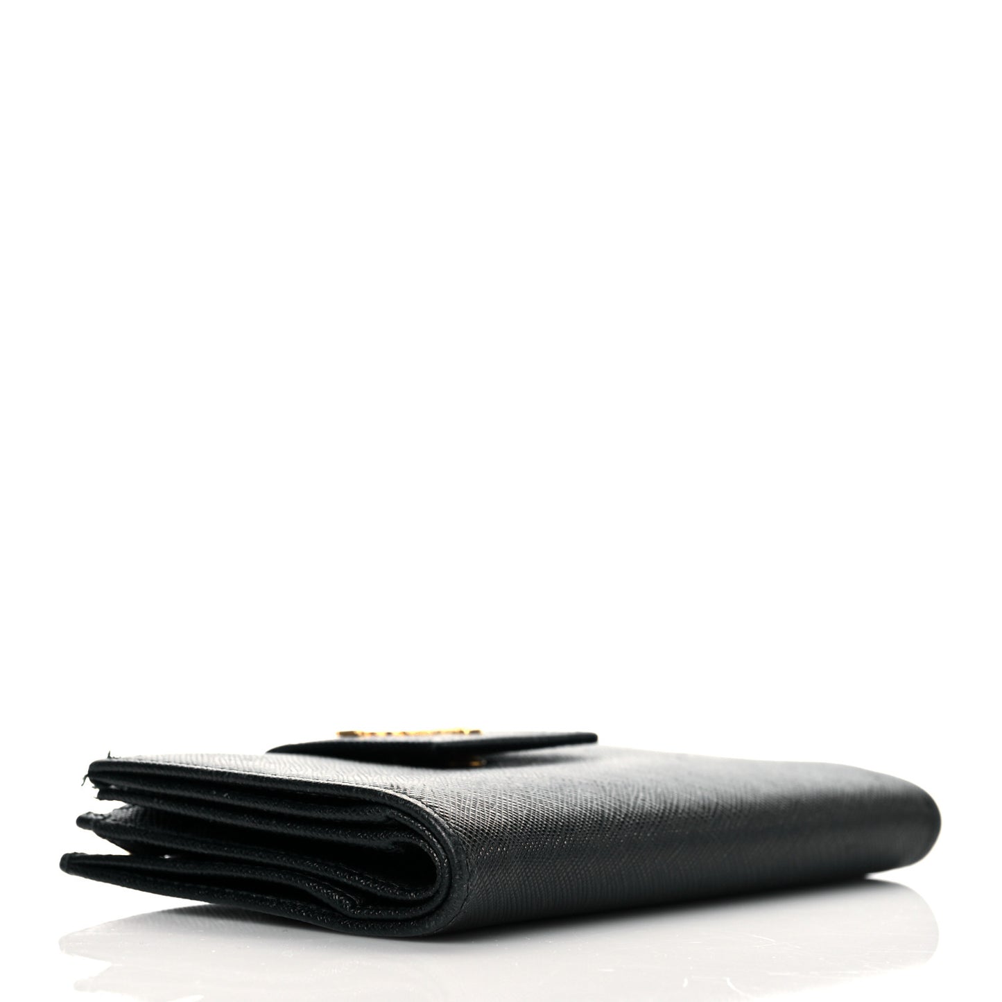 Saffiano Metal Tab Wallet Black