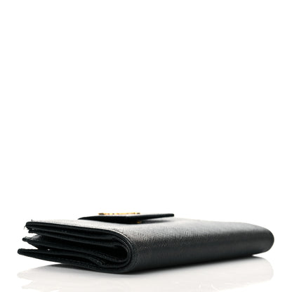 Prada Saffiano Metal Tab Wallet Black 4 of 10
