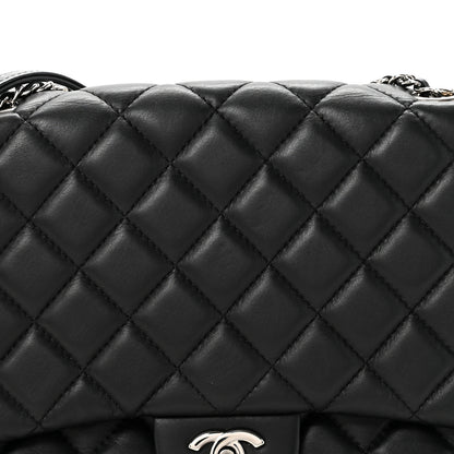 Chanel Lambskin Quilted Jumbo Chanel 3 Flap Bag Black 9 of 11