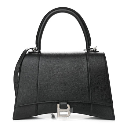 Balenciaga Grained Calfskin Medium Hourglass Top Handle Bag Black 1 of 8