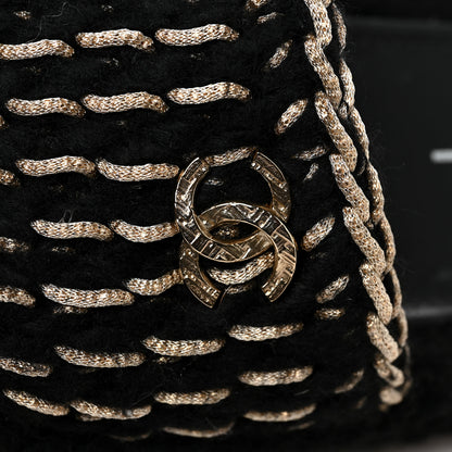 Chanel Braided Knit CC Mules 36 Black Gold 9 of 9