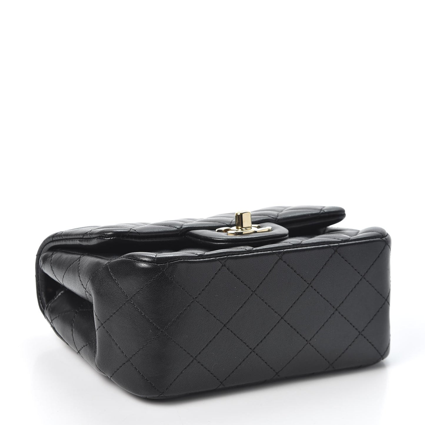 Lambskin Quilted Mini Square Flap Black