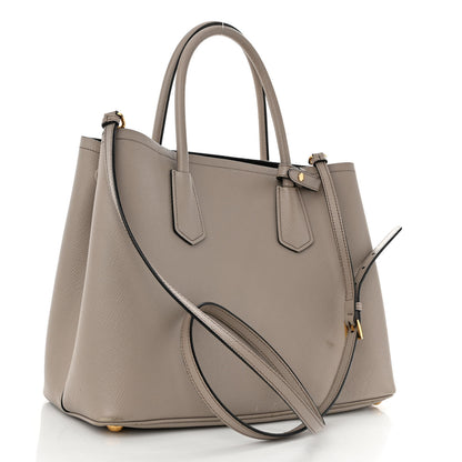 Prada Saffiano Cuir Small Double Bag Pomice 3 of 13