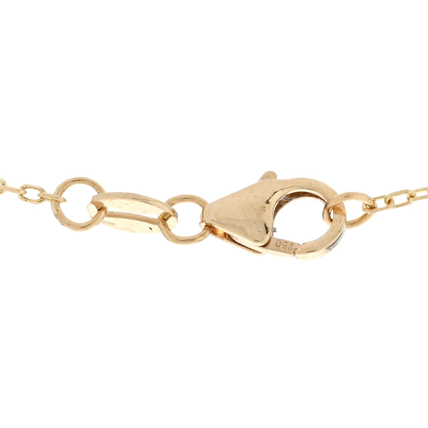 18K Yellow Gold Enamel Petite Champleve True Love Knot Necklace White White