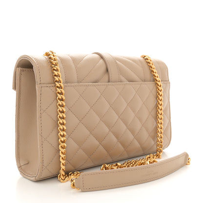 Saint Laurent Grain De Poudre Textured Mixed Matelasse Triquilt Small Monogram Satchel Dark Beige 3 of 14