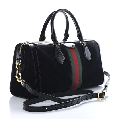 Gucci Suede Patent GG Web Medium Ophidia Boston Black 2 of 8
