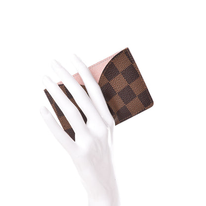 Louis Vuitton Damier Ebene Caissa Card Holder Rose Ballerine 2 of 9