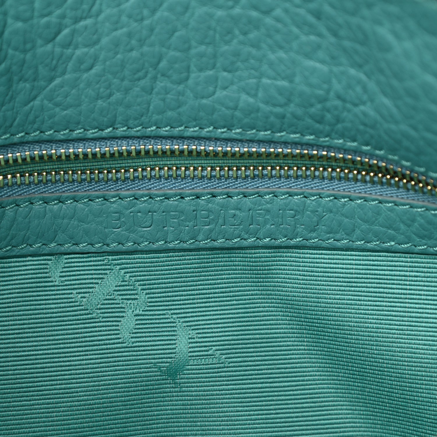 Burberry Signature Grain Calfskin Check Embossed Small Chichester Crossbody Clutch Bag Aqua Green 5 of 13