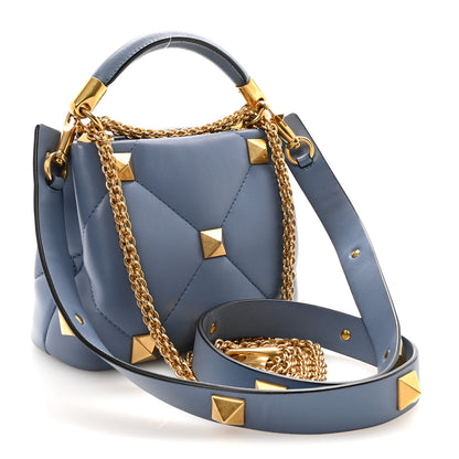 Valentino Garavani Nappa Mini Roman Stud The Handle Bag Niagara 3 of 9