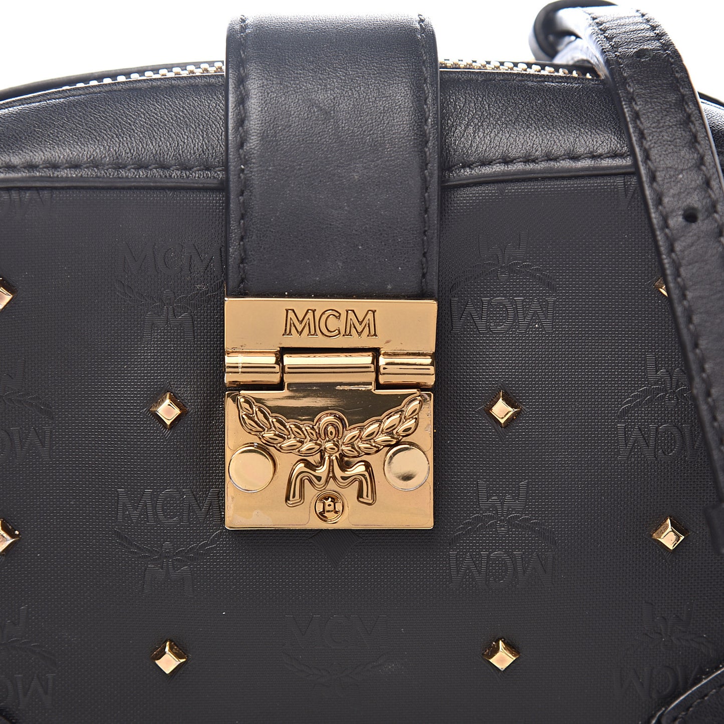 Odeon Studded Camera Crossbody Bag Black