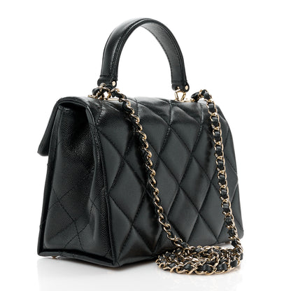 Chanel Caviar Quilted Mini Retro Twist Top Handle Flap Black 3 of 13